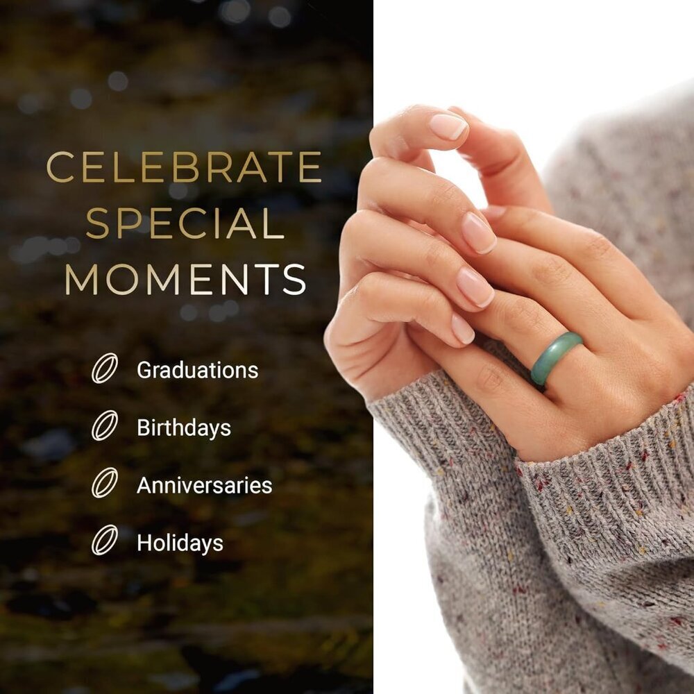 Gemstone Stackable Ring Natural Agate Minimalist … - image 7